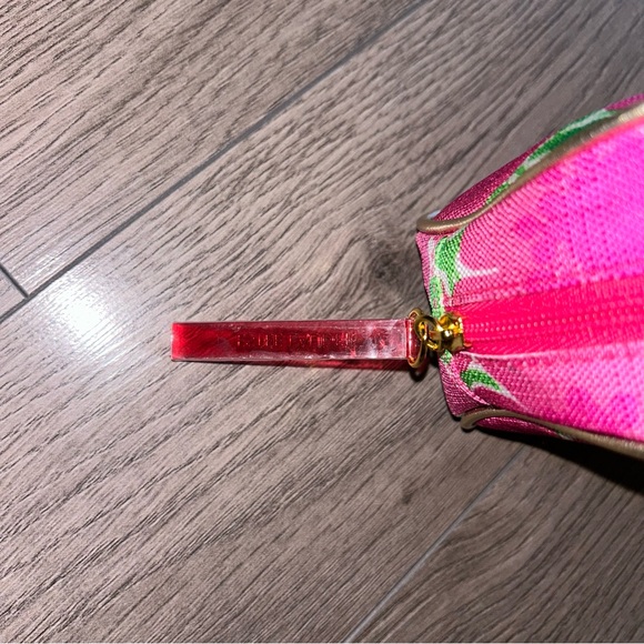 Lilly Pulitzer Estée Lauder Cosmetic Zip Pouch Bag Pencil Case Pink Green Floral - Picture 3 of 10